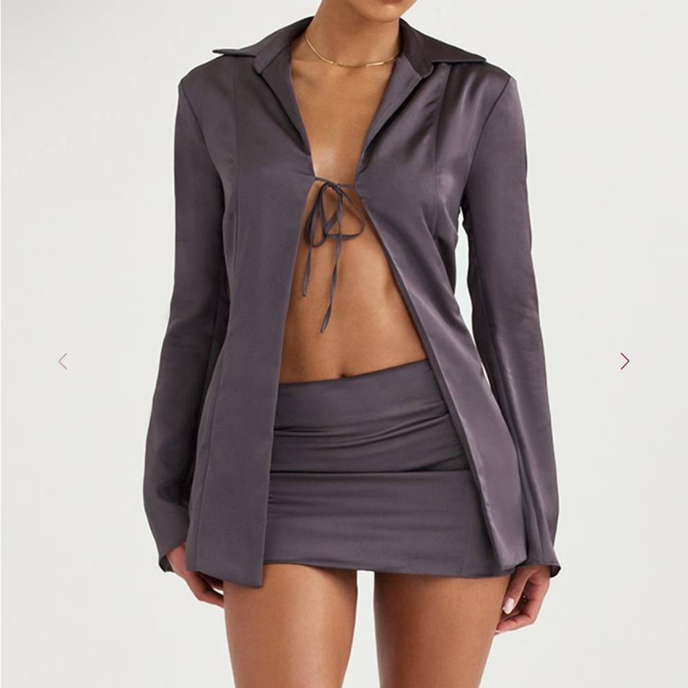 House of CB Gray Long Sleeve Top